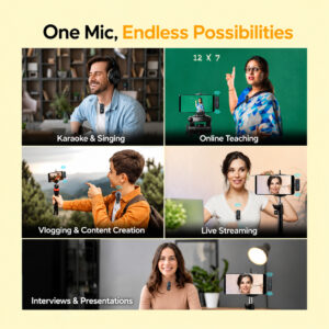 Wireless Lavalier Microphone J16 Noise Reduction Mic for YouTube, Vlogging, Recording | RDGstores