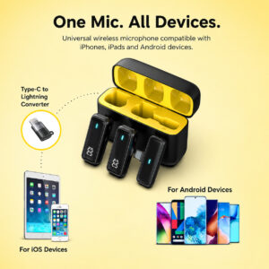 Wireless Lavalier Microphone J16 Noise Reduction Mic for YouTube, Vlogging, Recording | RDGstores