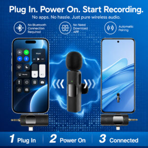 Wireless Lavalier Microphone K35 3 in 1 Noise Reduction Mic for YouTube, Vlogging, Recording | RDGstores