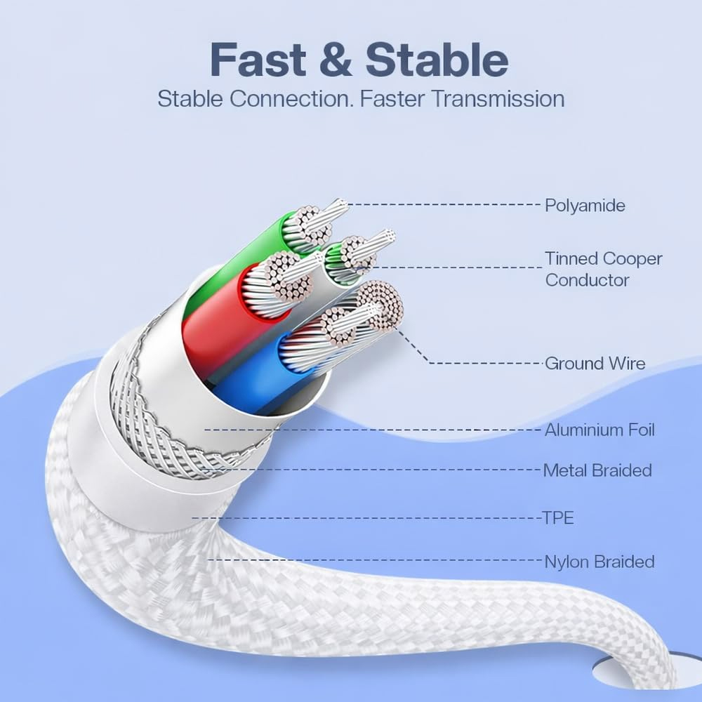 High-Speed USB to Micro USB (V8) Cable Fast Charging & Data Sync for Smartphones, Tablets, Laptops & Other Micro USB Devices - Image 4