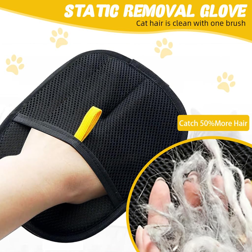 Pet Hair Removal Glove - Pack of 2 for Dogs | Electrostatic Fabric for Easy Fur Collection | Helps Remove Loose Hair from Coat, Furniture & Clothes | Reusable Grooming Tool for All Breeds - Image 5