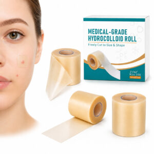 Hydrocolloid Dressing Roll for Blisters, Burns & Acne, Waterproof Cut-to-Size Pimple Patch Roll, Medical Grade Wound Care Bandage for Heel Blister Protection & Skin Healing ( 5cm x 5 m)