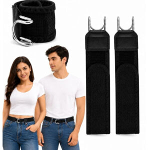 Buckleless Elastic Belt for Men & Women Invisible Waist Belt Tactical Metal Hook Stretch Adjustable No Buckle Comfort Belt for Jeans Pants Dresses Office Travel Casual Wear 1-PAIR