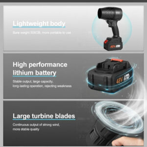 Handheld Electric Air Blower,Turbo Jet Blower Cordless,Handheld High Powerful Blow Brushless for Extra runtime,Multipurpose Car,Home Corner, Road Cleaning
