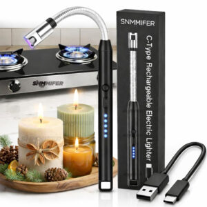 Rechargeable Electric Gas Lighter for Kitchen, Lighter for Gas Stove, Candles, C-Type USB, Multi Purpose - 360° Flexible & Windproof