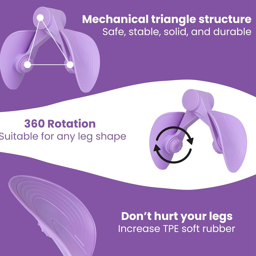Hip Pelvic Trainer for Men, Women | Thigh Master & Inner Thigh Exerciser | Postpartum Pelvic Floor Strengthening, Leg, Butt Workout Equipment | Portable Fitness Tool for Home Gym Office - Image 5