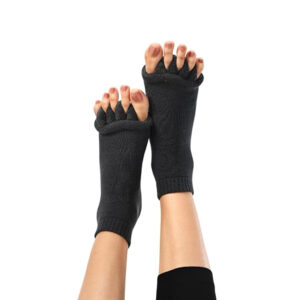DIRTS Original Foot Alignment 5-Toe Separator Orthopedic Cotton Socks for Women & Men – Bunion Corrector & Plantar Fasciitis Support(Black, M)