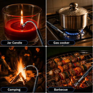 Rechargeable Electric Gas Lighter for Kitchen, Lighter for Gas Stove, Candles, C-Type USB, Multi Purpose - 360° Flexible & Windproof