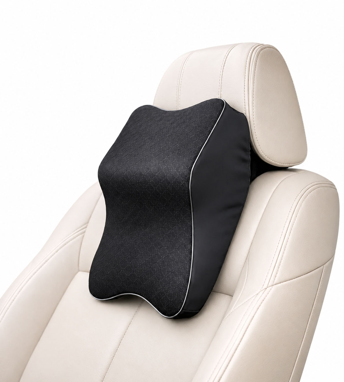 Car Seat Headrest Neck Rest Pillow Cushion for All Cars- Ergonomic Car Neck Pillow Memory Foam Neck Support for Neck/Back Pain Relief Neck Rest Support Cushion (Black), Pack of 1 - Image 3