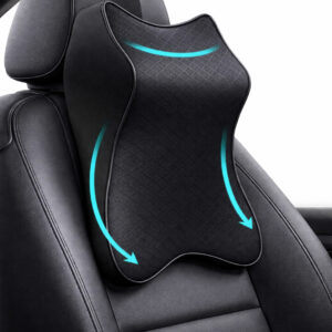 Car Seat Headrest Neck Rest Pillow Cushion for All Cars- Ergonomic Car Neck Pillow Memory Foam Neck Support for Neck/Back Pain Relief Neck Rest Support Cushion (Black), Pack of 1