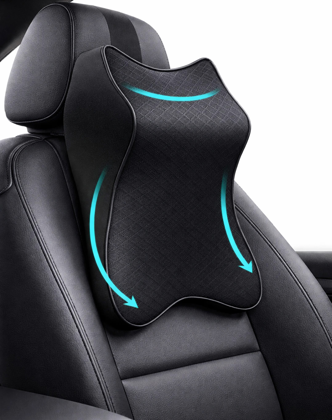 Car Seat Headrest Neck Rest Pillow Cushion for All Cars- Ergonomic Car Neck Pillow Memory Foam Neck Support for Neck/Back Pain Relief Neck Rest Support Cushion (Black), Pack of 1