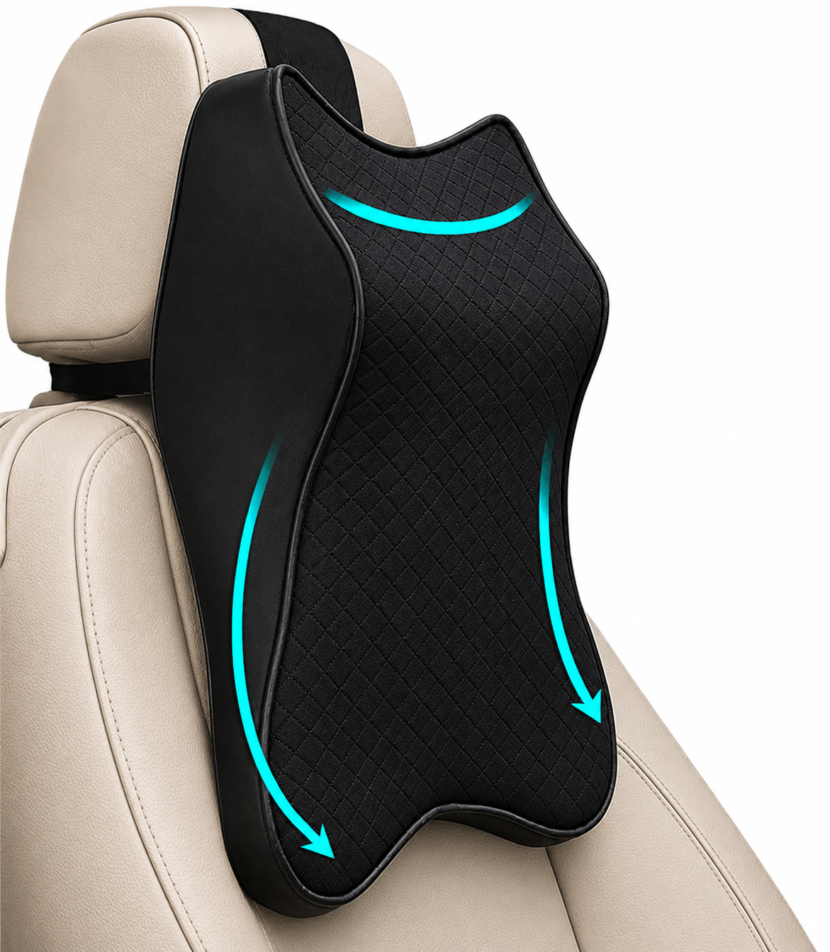 Car Seat Headrest Neck Rest Pillow Cushion for All Cars- Ergonomic Car Neck Pillow Memory Foam Neck Support for Neck/Back Pain Relief Neck Rest Support Cushion (Black), Pack of 1 - Image 5