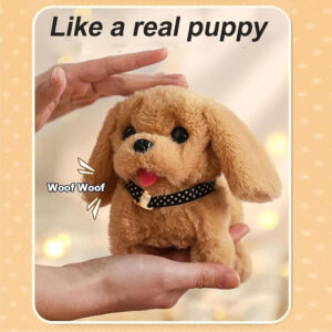 Cute Puppy Soft Toy for Kids, Plush Dog Stuffed Animal, Ultra Soft Cuddly Teddy Puppy, Birthday Gift for Boys & Girls, Room Decoration Toy, Brown, 15cm