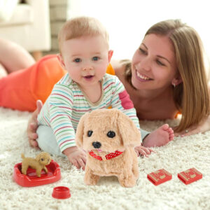 Cute Puppy Soft Toy for Kids, Plush Dog Stuffed Animal, Ultra Soft Cuddly Teddy Puppy, Birthday Gift for Boys & Girls, Room Decoration Toy, Brown, 15cm