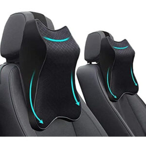 Car Seat Headrest Neck Rest Pillow Cushion for All Cars- Ergonomic Car Neck Pillow Memory Foam Neck Support for Neck/Back Pain Relief Neck Rest Support Cushion (Black), Pack of 2