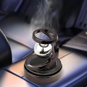 Solar Aromatherapy Car Air Freshener | 2026 Stylish Dashboard Rotating Perfume Diffuser | Premium Solar-Powered Autorotation Decoration for Car Interior | Eco-Friendly Fragrance Diffuser (Black)