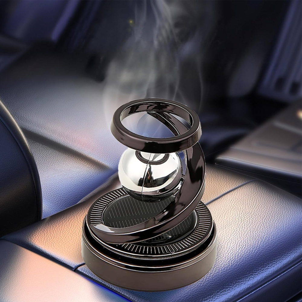 Solar Aromatherapy Car Air Freshener | 2026 Stylish Dashboard Rotating Perfume Diffuser | Premium Solar-Powered Autorotation Decoration for Car Interior | Eco-Friendly Fragrance Diffuser (Black) - Image 4