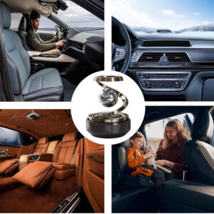 Solar Aromatherapy Car Air Freshener | 2026 Stylish Dashboard Rotating Perfume Diffuser | Premium Solar-Powered Autorotation Decoration for Car Interior | Eco-Friendly Fragrance Diffuser (Black)