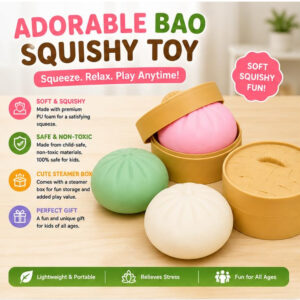 1Pc Dumpling Squishy Stress Ball, Mystery Box Butter Squishy Toy, Cute Big Mochi Squishy Ball for Kids & Adults, Sensory Fidget Toy for Anxiety Relief, Birthday Return Gift, 1 Pc , Multicolor