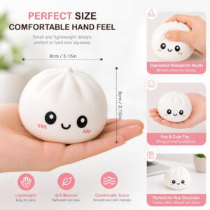 1Pc Dumpling Squishy Stress Ball, Mystery Box Butter Squishy Toy, Cute Big Mochi Squishy Ball for Kids & Adults, Sensory Fidget Toy for Anxiety Relief, Birthday Return Gift, 1 Pc , Multicolor
