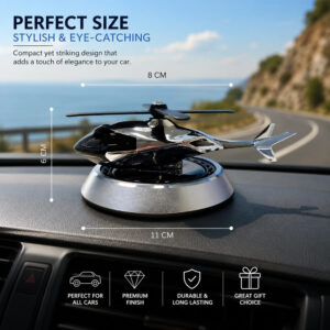 Solar Helicopter for Car | Aroma Diffuser Air Freshener for Car | Rotating Solar Powered Helicopter for Car Dashboard | Interior Perfume Diffuser for Offices and Study Tables as a Showpiece