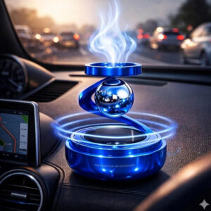 Solar Aromatherapy Car Air Freshener | 2026 Stylish Dashboard Rotating Perfume Diffuser | Premium Solar-Powered Autorotation Decoration for Car Interior | Eco-Friendly Fragrance Diffuser (Blue)