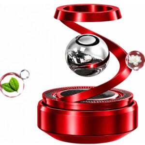 Solar Aromatherapy Car Air Freshener | 2026 Stylish Dashboard Rotating Perfume Diffuser | Premium Solar-Powered Autorotation Decoration for Car Interior | Eco-Friendly Fragrance Diffuser (Red)
