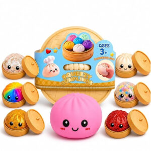 1Pc Dumpling Squishy Stress Ball, Mystery Box Butter Squishy Toy, Cute Big Mochi Squishy Ball for Kids & Adults, Sensory Fidget Toy for Anxiety Relief, Birthday Return Gift, 1 Pc , Multicolor