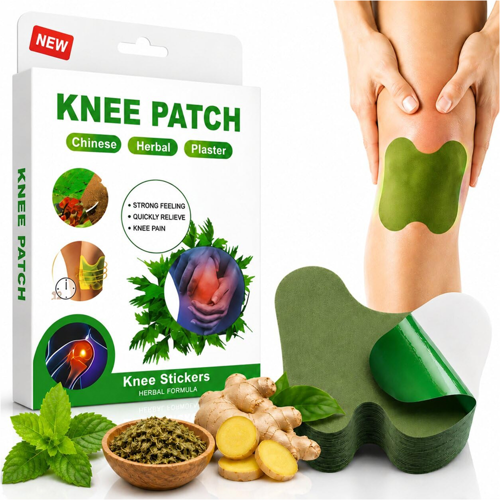 Herbal Pain Relief Patches - 10 Knee Pain Patches (Specially Designed for Knee Joints) | 100% Safe & Natural Knee Pain Relief Products | Instant Relief | No Side Effects (Pack 10)