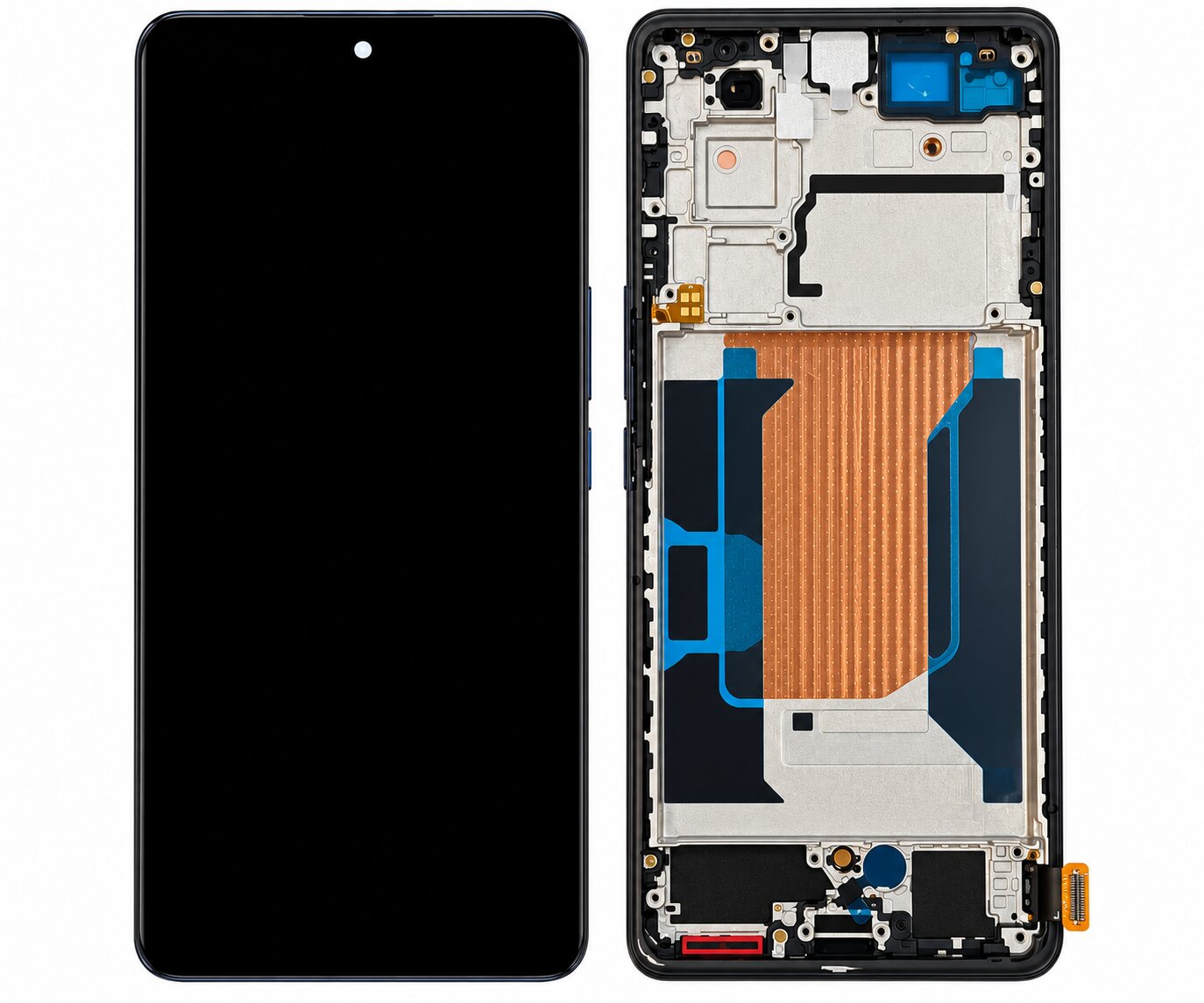 Mobile Display For Vivo V40 Amoled with Frame (Titanium Grey) Complete Combo Folder |RDGstores